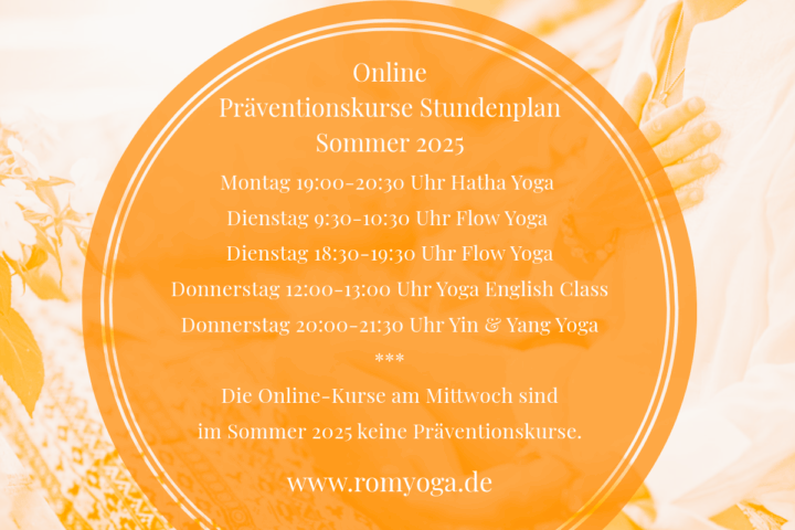 Online Präventionskurse Yoga Sommer 2025